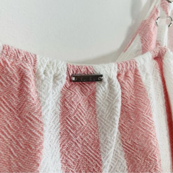 LVHR Taylor Pink White Stripe Button Front Waist Tie Romper XS - Picture 9 of 13